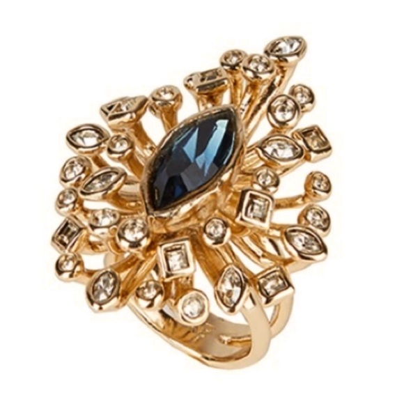 ALEXIS BITTAR • Navette Crystal Burst Cocktail Ring - Picture 2 of 5